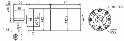 4 poli BLDC Planetario senza spazzole Dc Gear Motor per mobili / medici / industria