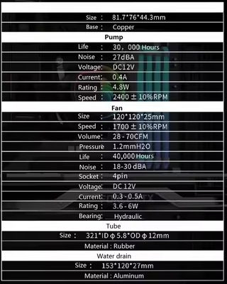Vendita a sconto 120mm Liquid CPU Water Pump Cooler per computer da gioco