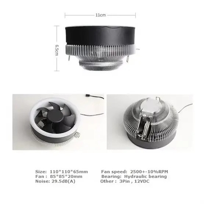 Mini CPU Cooler Aluminium Heatsink CPU Cooler Tipo Push-Down