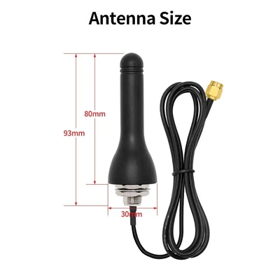 80mm 2.4GHz ABS resistente all'acqua Antenna WiFi anatra di gomma per la polarizzazione verticale SMA