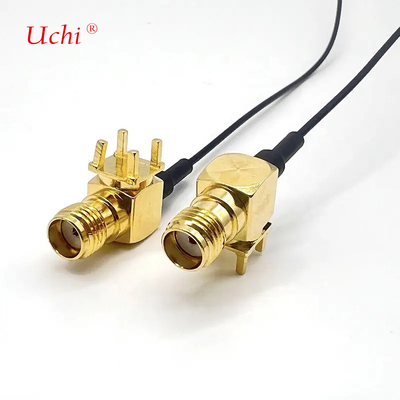 S-MA Jack femminile di estensione per angolo destro di montaggio del PCB coaxiale per il connettore UFL UFL 1.13 cavo pigtail