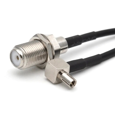 CRC9JW/FK cavo di connessione coassiale ad alta frequenza RG174 CRC9 maschio piegato F femmina 15CM filo RF tutto rame