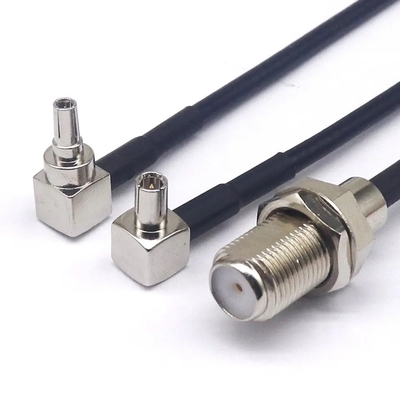 CRC9JW/FK cavo di connessione coassiale ad alta frequenza RG174 CRC9 maschio piegato F femmina 15CM filo RF tutto rame
