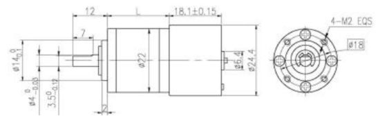 Motore di trasmissione planetaria BLDC integrato con driver con cambio planetario OD da 22 mm a 12 poli