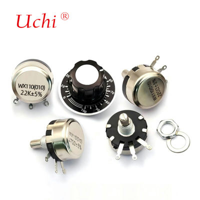 WX110 Potenziometro rotativo di precisione a filo singolo giro con manopola 470 Ω 1K 2K 10K 22K