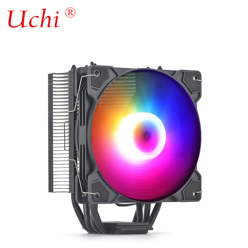 Radiatore nero Ventilatore illuminato tubo di calore in rame Universal Cpu Cooler Per Intel I3 I5 I7 I9 Lga 1151 1366 1700 2011 2066 AMD AM4 AM5