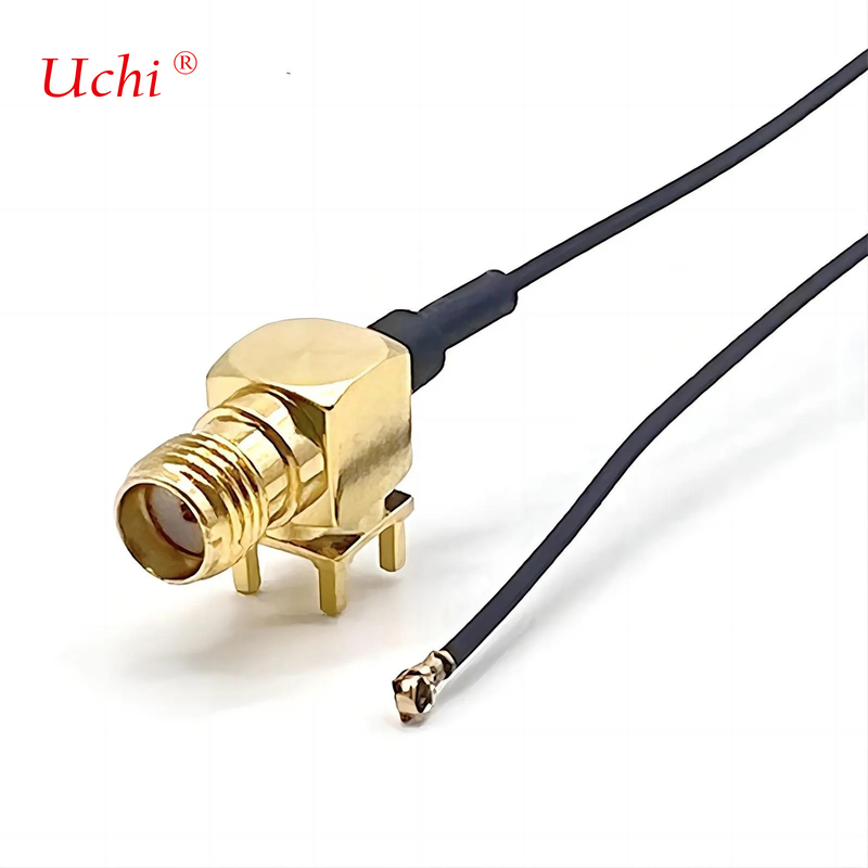 S-MA Jack femminile di estensione per angolo destro di montaggio del PCB coaxiale per il connettore UFL UFL 1.13 cavo pigtail