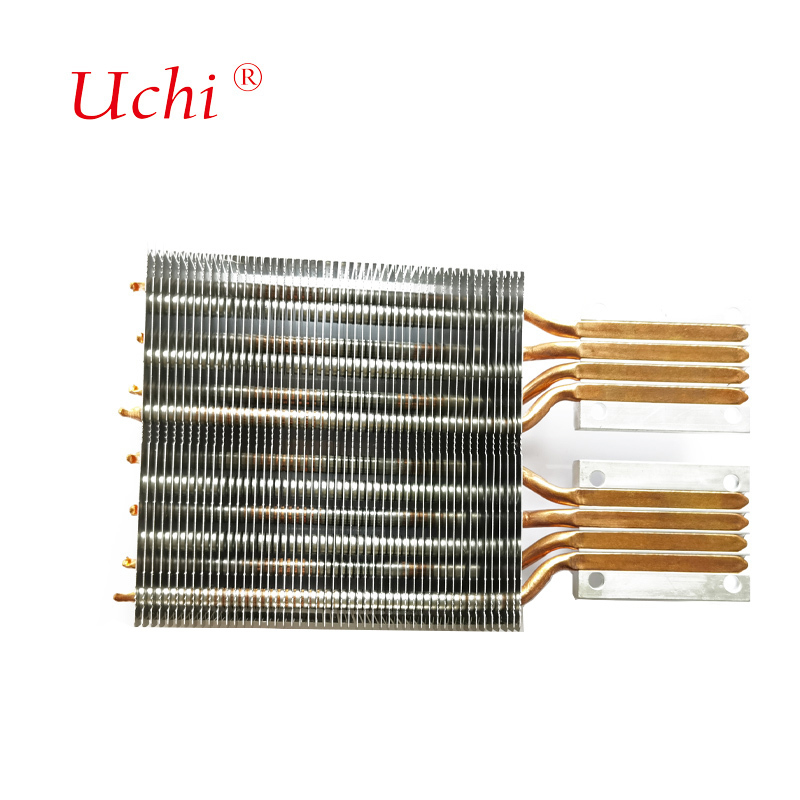 Piccolo tubo di calore in alluminio-rame PC Zipper Fin CPU Cooler per un controllo efficiente della temperatura